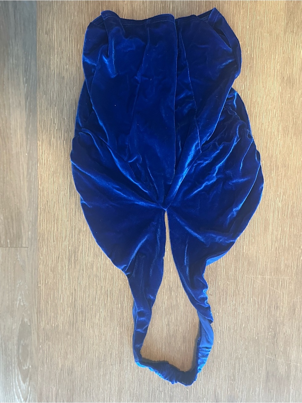Velvet Royal Blue Scrunch Halter Top
